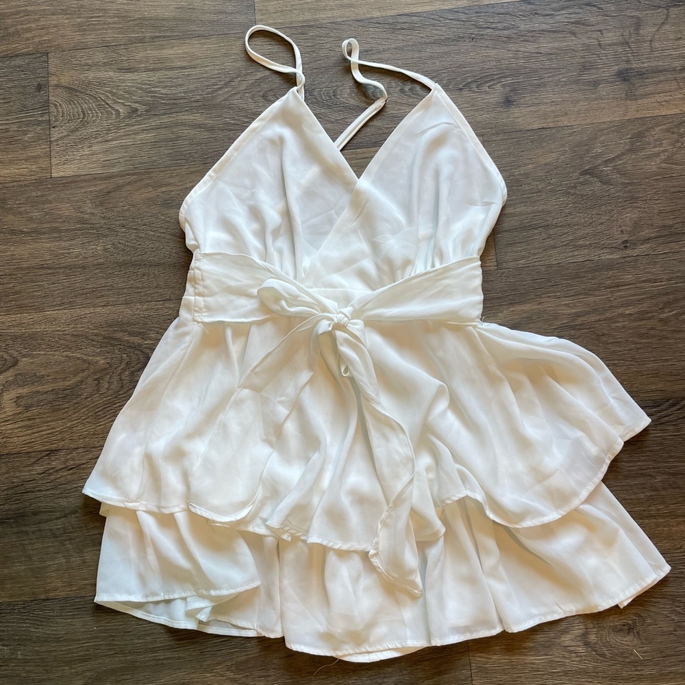 Hayden White Ruffled Jumpsuit